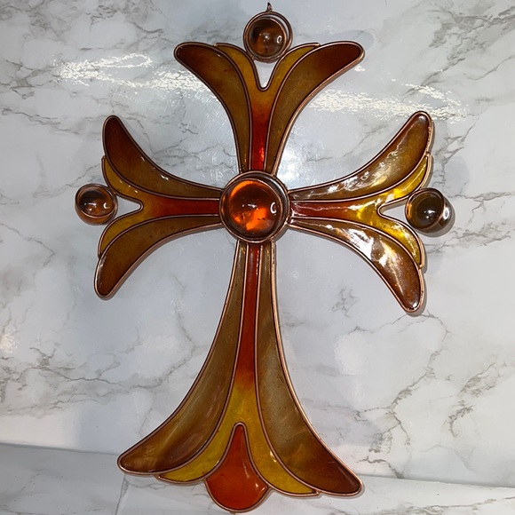 Resplendent Beautiful Large 11” x9” Cross Sun Catcher - Picture 1 of 7